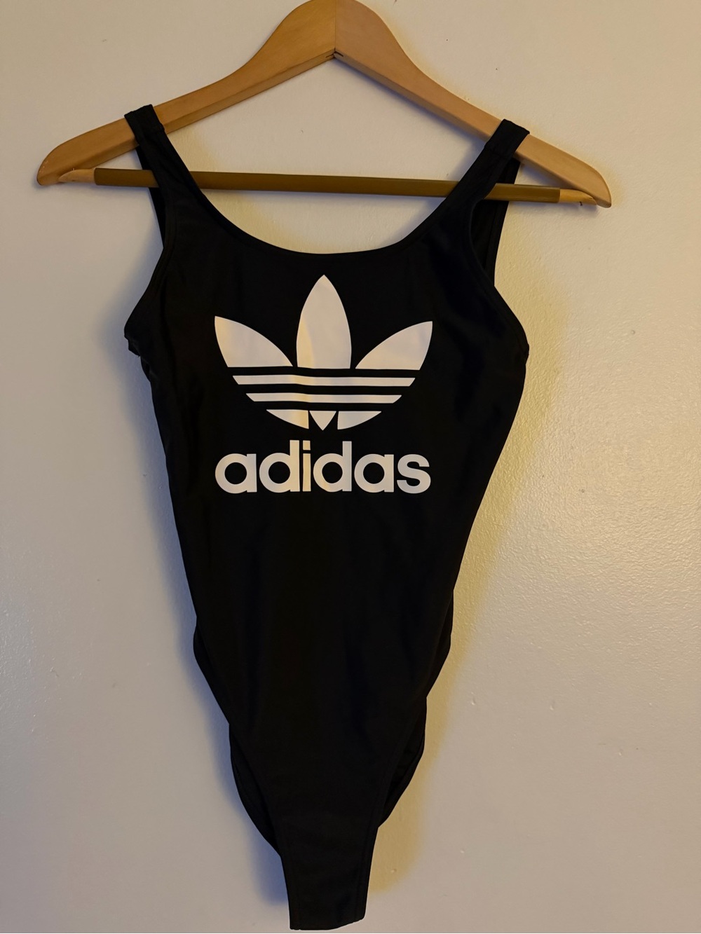 adidas Black One-Piece Swimsuit with White Trefoil Logo